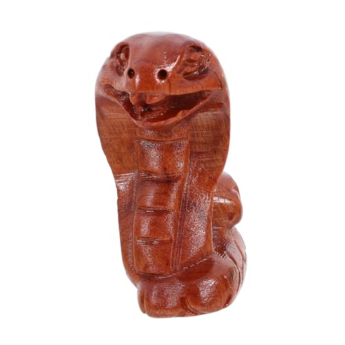 CONGARTENO Handgeschnitzte Holzschlange Figur Kleine Niedliche Schlange Skulptur Desktop Dekoration aus Massivem Holz Robust Langlebig für Bücherregal Wohnzimmer Feng Shui Ornament von CONGARTENO