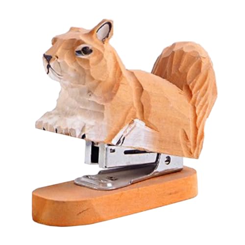 CONGARTENO Holz Eichhörnchen Hefter Kreativer Mini Büro Heftgerät Tierform für Schreibtisch Langlebig Handlich Tragbar für Schule und Büro CONGARTENO Holz Eichhörnchen Hefter Kreativer Mini Büro Heftgerät Tierform für Schreibtisch Langlebig Handlich Tragbar für Schule und Büro von CONGARTENO