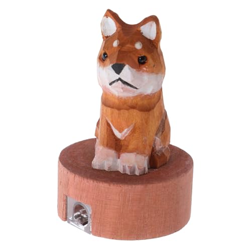 CONGARTENO Kawaii Manueller Shiba Inu Bleistiftspitzer Holz Tierform Tragbar für Schule Büro Niedliches Schreibwaren-accessoire Praktischer Kinderspitzer Schreibtischdeko von CONGARTENO