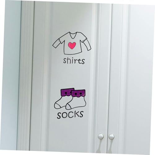 CONGARTENO Kleidungsetiketten Aufkleber Selbstklebend Abwaschbare Dresser Kleidungssortierung Mehrfarbige Garderoben Labels mit Bildern zur Kinderkleider Organisation und Schrankdekoration von CONGARTENO