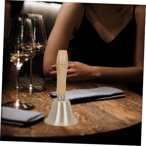 CONGARTENO Kleine Handglocke aus Kupfer mit Holzgriff Robuste Schulglocke für Unterricht und Restaurant Praktisch Langlebig und Vielseitig Einsetzbar für Schule Büro und Partygebrauch von CONGARTENO