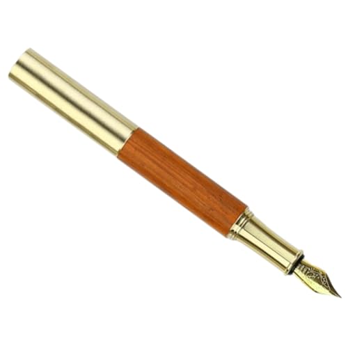 CONGARTENO Kompakte Vintage Füllfederhalter mit Deckel Tragbarer Mini Kalligraphiestift aus Messing und Leichter Reise Stift für Schüler und und Schreibgerät von CONGARTENO