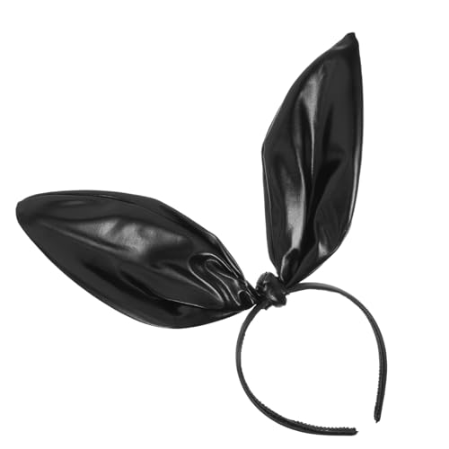 CONGARTENO Leder Hasenohren Haarreif mit Knoten Langlebiges Kaninchen Ohren Stirnband für Damen Süßer Party Haarschmuck Vielseitig Einsetzbar für Karneval Ostern und Cosplay von CONGARTENO