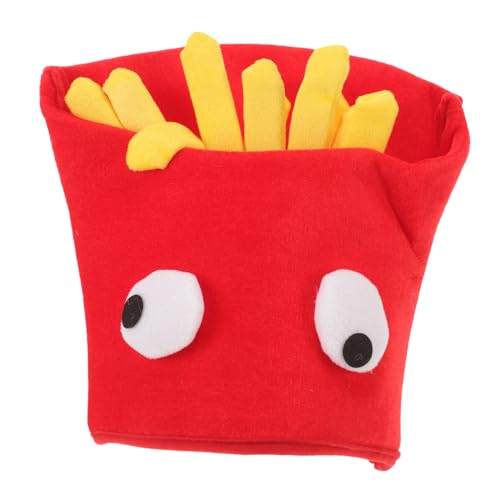 CONGARTENO Lustiger Pommes Frites Kostüm Halloween Mütze Unisex für Erwachsene Weiches Material Festliche Kopfbedeckung für Karneval Foto Requisiten von CONGARTENO