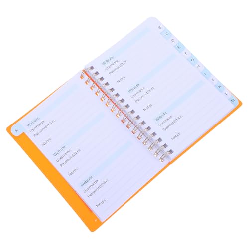 CONGARTENO Multifunktionales Passwort notizbuch mit Alphabetischem Register für Individuelle Website Login verwaltung Spiralbindung für Glattes Blättern Vielseitige Bereiche für Passwort von CONGARTENO