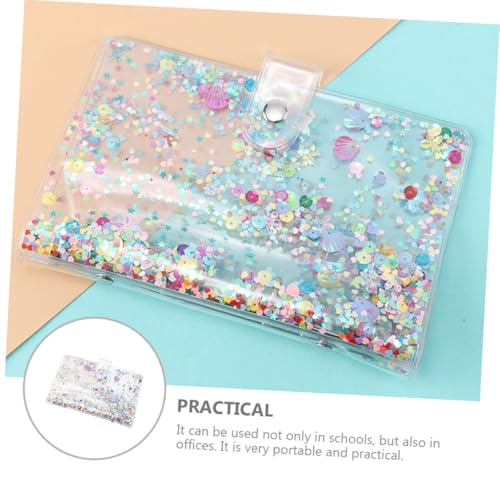 CONGARTENO PVC Loose leaf Notebook Shell mit Glitzer Pailletten Transparente Schutzabdeckung Schmutzabweisend Langlebig Vielseitig für Schule Büro und Handliches Notizbuch Ersatzcover von CONGARTENO