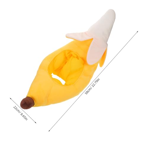 CONGARTENO Plüsch Bananenhut Lustige Kopfbedeckung Weiches Fruchtthema Leichter Kostümhut Vielseitig für Partys Cosplay Foto Requisiten für Erwachsene von CONGARTENO