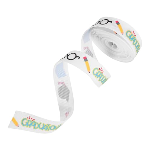 CONGARTENO Polyester Geschenkband Breit Goldgeprägtes Abschlussbänder DIY Bastelband Festliches Geschenkverpackungsband für Abschlussfeier Dekoration Schleifen für Geschenkkarton und von CONGARTENO