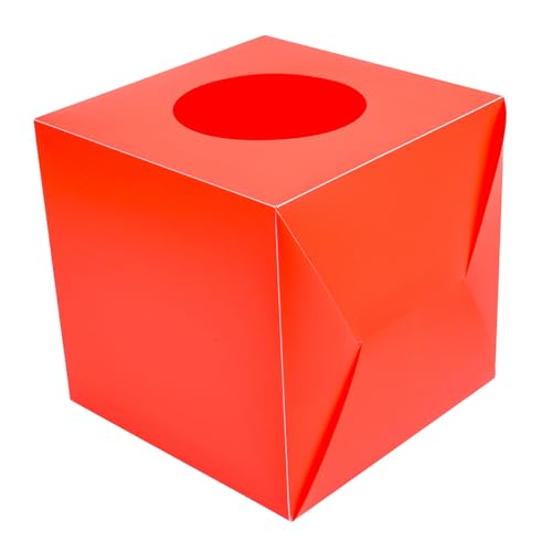 CONGARTENO Rote Losbox für und Spenden mit Rundem Einwurfschlitz Blickdicht für Partys Büros und Veranstaltungen Vielseitig Einsetzbare Sammelbox für Geld und Lose von CONGARTENO