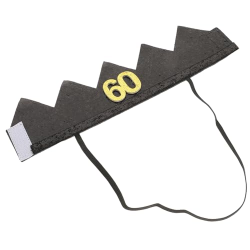 CONGARTENO Schwarze Geburtstagskrone Partyhut Handmade Robust Stilvoll für Erwachsene Jahre Feier Zubehör Langlebig Modisch Festlich von CONGARTENO