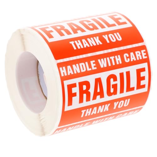 CONGARTENO Selbstklebende Warnetiketten Fragile Shipping Labels für Zerbrechliche Pakete und Versand Robuste Aufkleber für Transport und Verpackung Sichtbar Rot CONGARTENO Selbstklebende Warnetiketten Fragile Shipping Labels für Zerbrechliche Pakete und Versand Robuste Aufkleber für Transport und Verpackung Sichtbar Rot von CONGARTENO