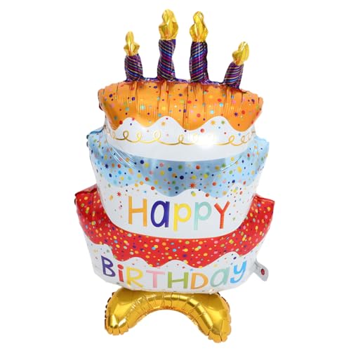 CONGARTENO Stehender Kuchenballon mit Bunter Basis Aluminium folienballon Große Tortendeko für Geburtstagsfeier Luftdichtes Design für Langanhaltende Dekoration und Festliche Atmosphäre CONGARTENO Stehender Kuchenballon mit Bunter Basis Aluminium folienballon Große Tortendeko für Geburtstagsfeier Luftdichtes Design für Langanhaltende Dekoration und Festliche Atmosphäre von CONGARTENO