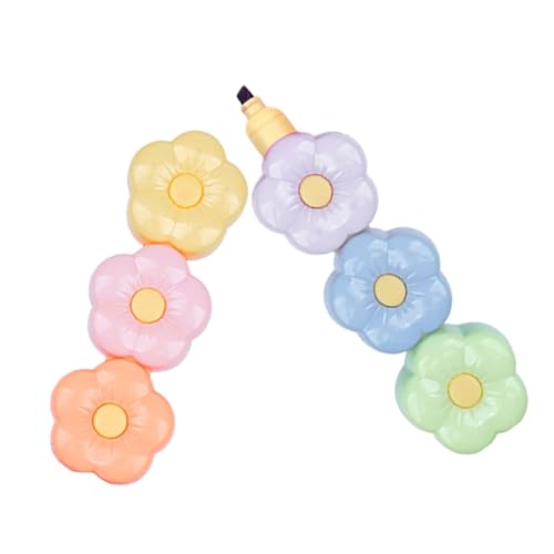 CONGARTENO Teiliges Blumenform Textmarker Bunte Scrapbook Marker für Schule Büro Studium Schnelltrocknend Handfreundlich zum Hervorheben und Schreiben in Notizbüchern von CONGARTENO