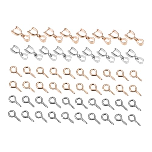 CONGARTENO Teiliges DIY Schraubenöse und Ösenhaken in Gold und Silber Glatte Oberfläche Farbbeständig für Armband Halskette Ohrring Herstellung und Lederbänder Verschlüsse von CONGARTENO