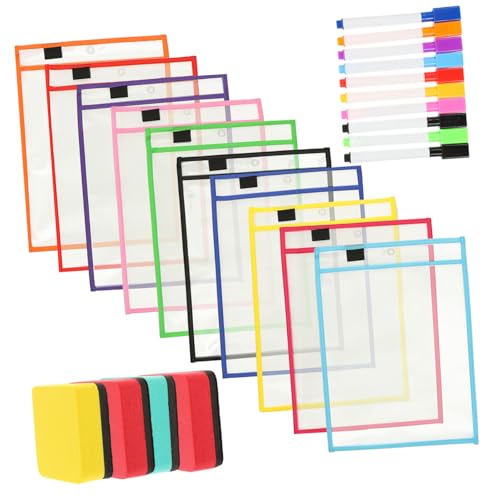 CONGARTENO Teiliges Wiederverwendbare Transparente Dry Erase Hüllen aus PVC Wasserfest Robust und Flexibel Praktische Dokumententaschen für Schule Büro und Alltag Einfache Zufällige Farbe CONGARTENO Teiliges Wiederverwendbare Transparente Dry Erase Hüllen aus PVC Wasserfest Robust und Flexibel Praktische Dokumententaschen für Schule Büro und Alltag Einfache Zufällige Farbe von CONGARTENO