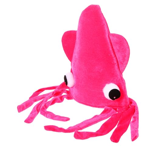 CONGARTENO Velours Squid Hut Lustige Cartoon Tier Kopfbedeckung Weiche Party Performance Mütze Für Karneval Tanz und Aufführungen von CONGARTENO