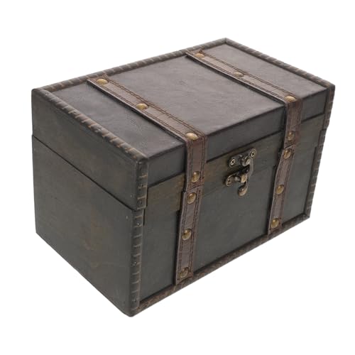 CONGARTENO Vintage Holz Schmuckschatulle mit Deckel Robuste Holzkiste zur Schmuckaufbewahrung für Ringe Ohrringe und Andenken Handgefertigter Retro Schatzkoffer aus Langlebigem Naturholz als von CONGARTENO