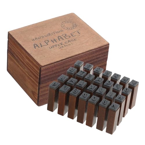 CONGARTENO Vintage Holzstempel Kleine Buchstaben für Scrapbooking Diy Stabiles Holzmaterial Vielseitige Stempel für Tagebuch Grußkarten und Bastelprojekte Einfach zu Lagern und Transportieren von CONGARTENO