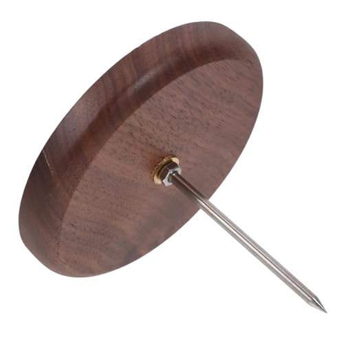 CONGARTENO Walnuss Holz Receipt Holder Spike mit Metallnadel Stabiler Tisch Organizer für Rechnungen Quittungen Notizen für Restaurant Büro Küche und Meetingräume von CONGARTENO