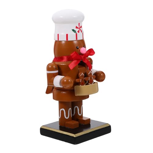 CONGARTENO Weihnachtlicher Lebkuchen Koch Holzfigur Tischdekoration für Zuhause Hotel Festliche Weihnachtsstimmung Lebendige Puppendeko von CONGARTENO