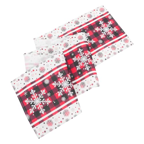 CONGARTENO Weihnachtsdekoration Tischläufer Wintertischdecke Feiertags -Tischdecke Esstischdekoration Tischbanner Saisonaler Tischläufer Schneeflockenläufer Polyester (Polyester) rot von CONGARTENO