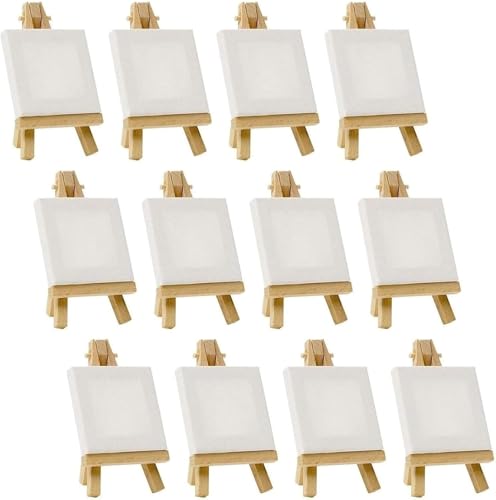 CONGRUI 12 Sets Mini-Leinwände und Staffelei, Malerei, Basteln, Zeichnen, Leinwand, 7,6 x 7,6 cm, Staffelei 12,7 cm CONGRUI 12 Sets Mini-Leinwände und Staffelei, Malerei, Basteln, Zeichnen, Leinwand, 7,6 x 7,6 cm, Staffelei 12,7 cm von CONGRUI