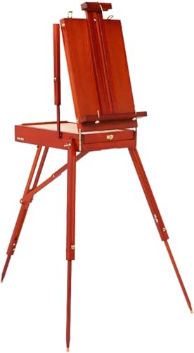 CONGRUI 190 cm hoher Stativ-Staffelei-Ständer zum Malen, Skizzierbox-Staffelei aus Holz mit faltbaren Beinen und Aufbewahrungsschublade, tragbare Künstler-Staffelei zum Skizzieren, Präsentieren (A) von CONGRUI