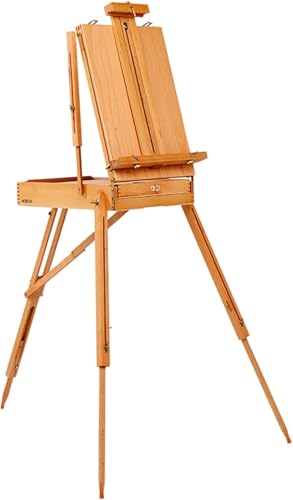 CONGRUI 190 cm hoher Stativ-Staffelei-Ständer zum Malen, Skizzierbox-Staffelei aus Holz mit faltbaren Beinen und Aufbewahrungsschublade, tragbare Künstler-Staffelei zum Skizzieren, Präsentieren (B) von CONGRUI