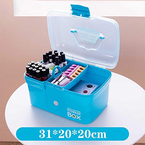 CONGRUI Art Toolbox Haushalt Aufbewahrung Gouache Malerei Kunststoff Transparent Student Bild Box Nagelbox (Blau) von CONGRUI
