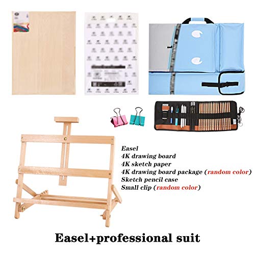CONGRUI Artistic Schreibtisch-Staffelei aus Holz, verstellbare Tisch-Staffelei für Präsentationsberufe (Staffelei + professioneller Anzug) von CONGRUI