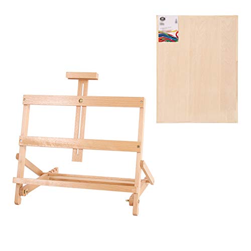 CONGRUI Artistic Schreibtischstaffelei aus Holz, Kunstbedarf, verstellbare Tischstaffelei für Präsentationsberufe (Staffelei + 4K-Zeichenbrett) von CONGRUI