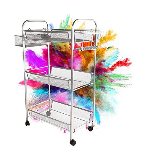 CONGRUI Beweglicher Metall Gouache Malwagen Malerei Wagen Gouache Pigment Storage Rack von CONGRUI