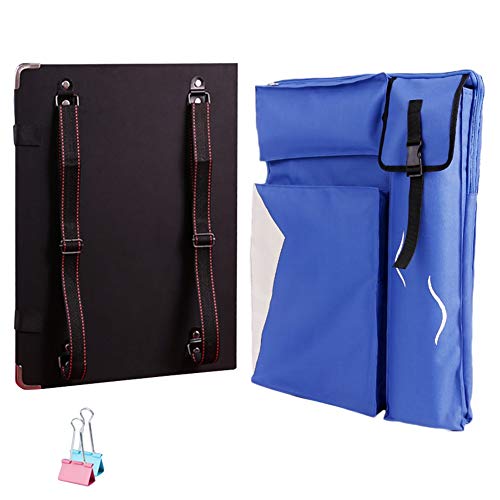 CONGRUI Blaue Leinentasche, faltbare Staffelei, tragbares Staffelei-Set, Outdoor-Schulter-Rucksack (Canvas-Tasche + Zeichenbrett) von CONGRUI