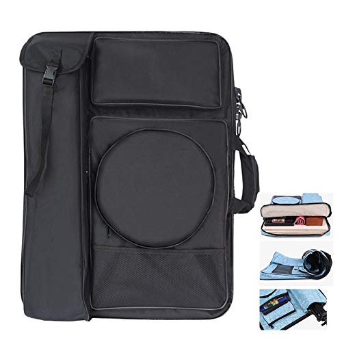 CONGRUI Canvas 4K Sketchpad Rucksack Tasche Zeichenbrett Tasche Große Kapazität Kunst Zeichenbrett Tasche (Schwarz) von CONGRUI