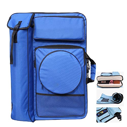 CONGRUI Canvas 4K Skizzenblock Rucksack Tasche Zeichenbrett Tasche Große Kapazität Kunst Zeichenbrett Tasche (Blau) von CONGRUI