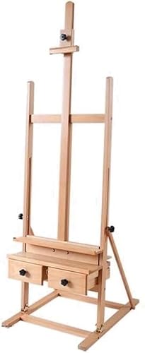 CONGRUI Doppelschublade, Staffelei, multifunktional, Malerei, zusammenklappbar, Bodenständer, tragbar, Künstler, Holz von CONGRUI