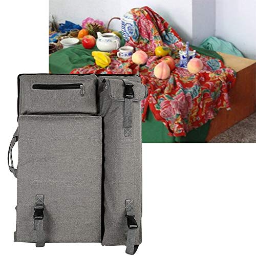 CONGRUI Graues Reise-Skizzen-Set, wasserdicht, Rucksack, Leinwand, Malset, Reißverschluss, Kunsttasche, Zeichenbrett, Künstler von CONGRUI