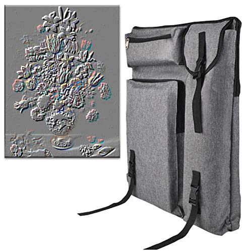 CONGRUI Große Kapazität, 4K-Schultertasche, Leinwand, handbemalt, Kunst, wasserdichte Taschen, Aufbewahrungstaschen (grau) von CONGRUI