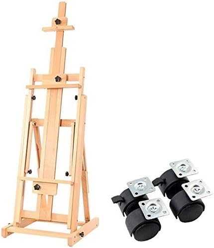 CONGRUI Große Staffeleien, Boden-Display, Malständer aus Holz, große multifunktionale professionelle Studio-Staffelei, Indoor-Leinwand-Werbeständer, Malständer (Holz, mit Rad) von CONGRUI