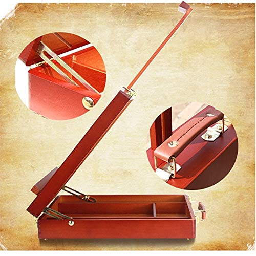 CONGRUI Holz-Multifunktions-Retro-Bilderbox, braun, Staffelei und Leinwand-Set von CONGRUI