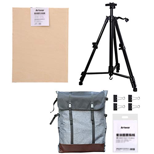 CONGRUI Klappbare Künstler-Staffelei, schwarz, verstellbar, Kunststaffelei, Malständer, Studio-Ständer (Staffelei-Set) von CONGRUI