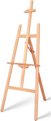 CONGRUI Künstler-Staffelei, Buchenholz-Staffelei, Studio-Staffelei, leicht und tragbar, zum Malen, Skizzieren, Ölgemälde, kann Leinwände bis zu 105 cm/125 cm (175 cm) halten von CONGRUI