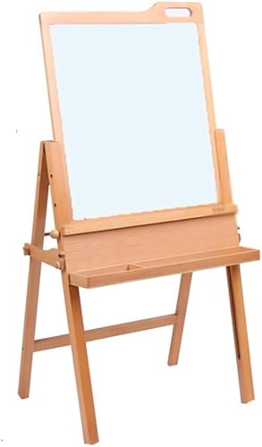 CONGRUI Magnetische kleine Tafel mit Zeichenbrett, Staffelei, kann einziehbar sein (Holzfarbe 2, S) von CONGRUI