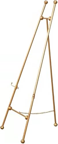 CONGRUI Malhalter, 120/150 cm hoch, verstellbare Künstler-Staffelei, tragbare Kunststaffelei für Erwachsene, stabiles Metall, zusammenklappbar, für Hochzeit, Ausstellung, Gold (150 cm) von CONGRUI