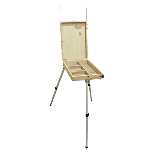 CONGRUI Malkasten aus Aluminiumlegierung, zusammenklappbar, Fuß, Ölmalerei, Tischstaffelei, Künstler, Holzfarbe, Höhe 143 cm CONGRUI Malkasten aus Aluminiumlegierung, zusammenklappbar, Fuß, Ölmalerei, Tischstaffelei, Künstler, Holzfarbe, Höhe 143 cm von CONGRUI