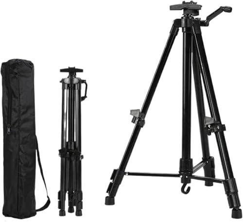 CONGRUI Malstaffelei, faltbar, für Reisen, verstellbarer Ständer, Indooor Outdoor-Zubehör (Metall, Schwarz a) von CONGRUI