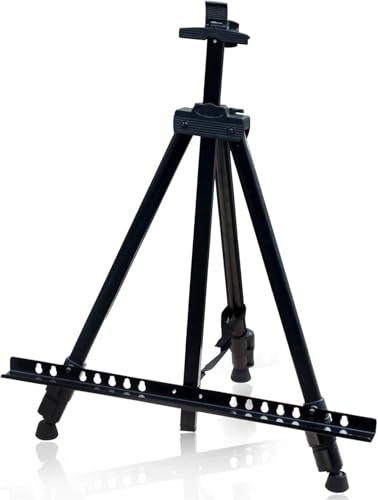 CONGRUI Malstaffelei aus Aluminium/Eisenlegierung, faltbar, verstellbar, für den Außenbereich (schwarz) von CONGRUI