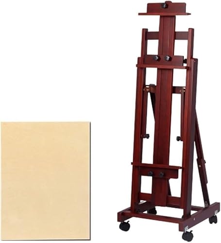 CONGRUI Multifunktional mit Rollen, Ständer, Staffelei, Künstler, Holzbodenstaffelei, tragbar, verstellbar, Skizzenstaffelei, Präsentationsständer (Walnussfarbe) von CONGRUI