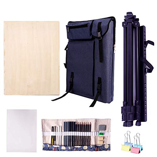 CONGRUI Rucksack Feld-Tragetasche, Künstler-Tragetasche, Schulter-Rucksack, schwarz, faltbar, wasserdicht, Staffelei (Staffelei-Set) von CONGRUI