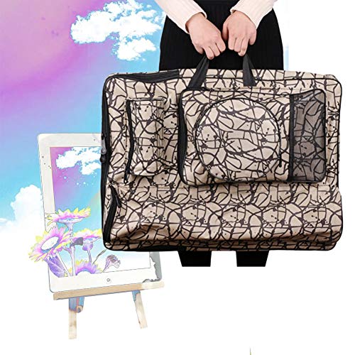 CONGRUI Rucksack-Kunst-Set, Skizzenblock, Tasche, Kunstbedarf für Künstler, wasserdicht, tragbar, Leinwand, Staffelei Tasche (braun) von CONGRUI